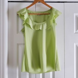 Flutter sleeve green top